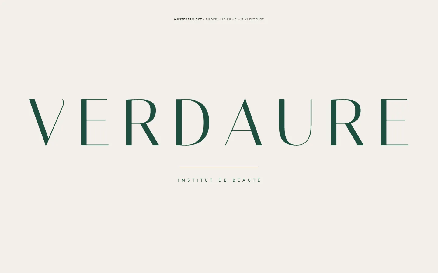 VERDAURE · Institut de Beauté, Vorschau: die Wortmarke in Jade auf Elfenbein