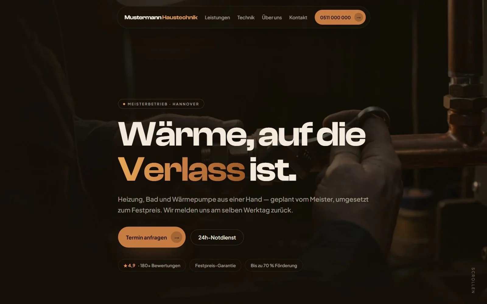Mustermann Haustechnik — Vorschau